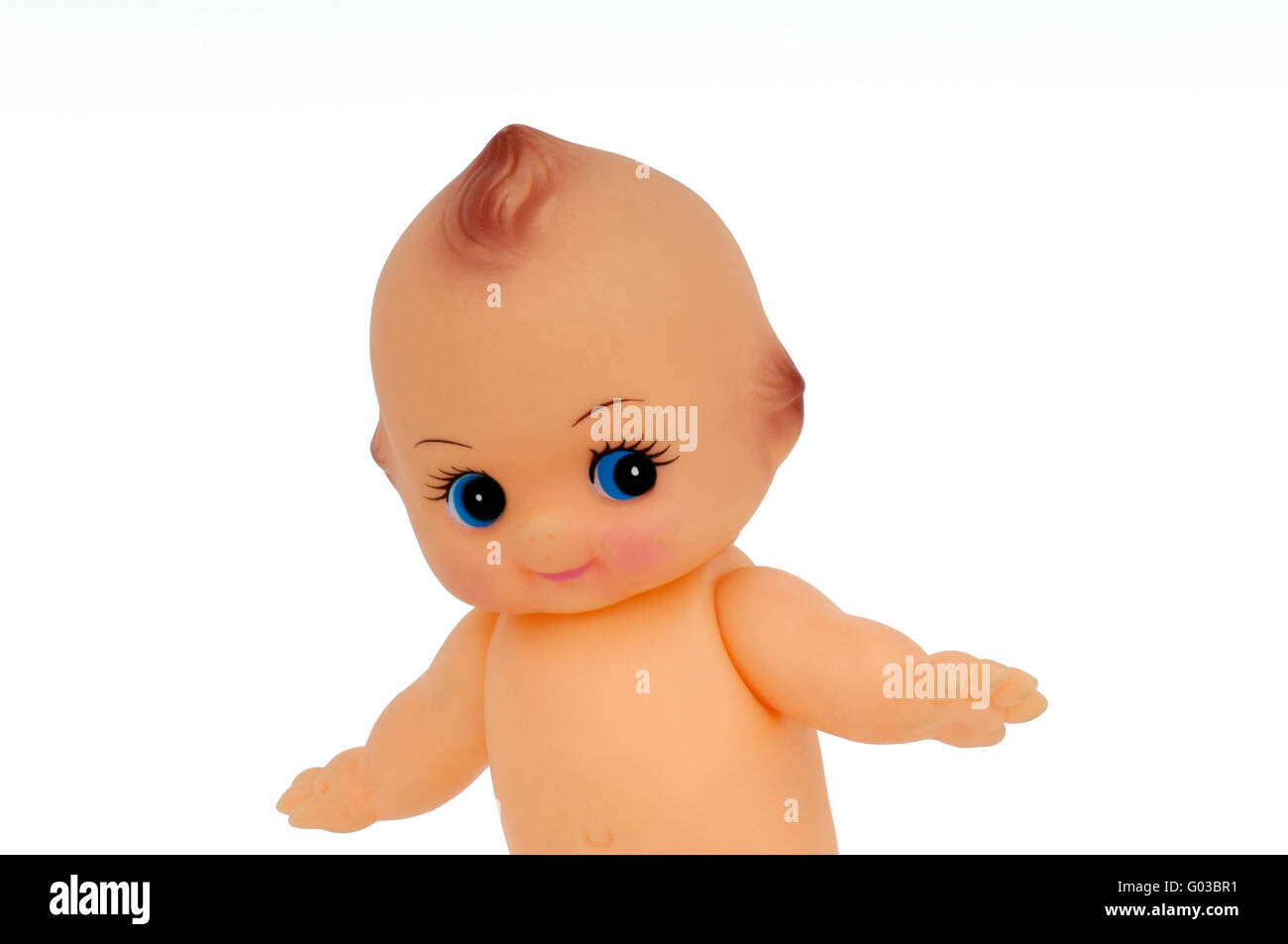 Kewpie doll on white background Stock Photo