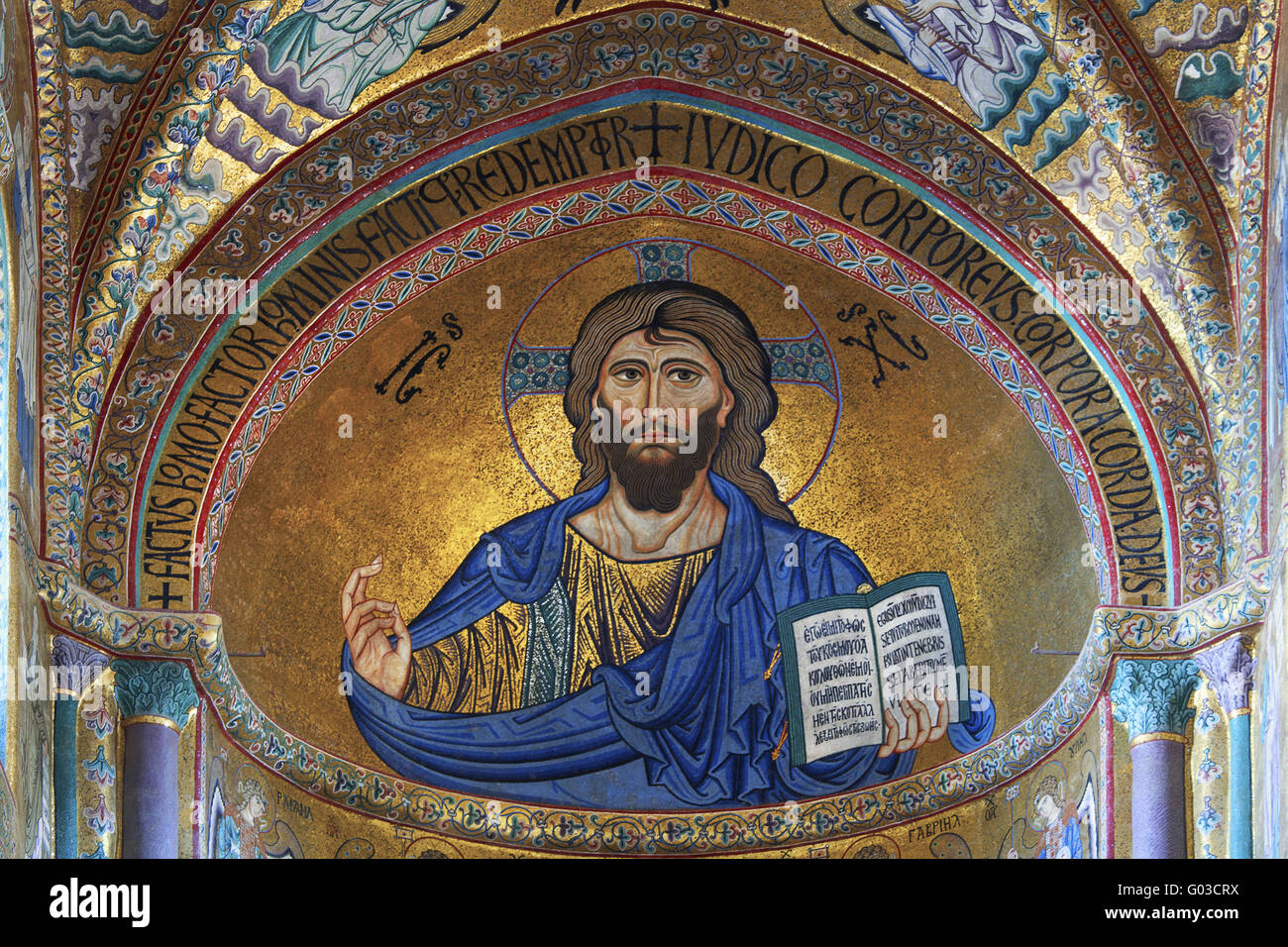 Christ Pantocrator, cathedral of Cefalu, Italy Stock Photo