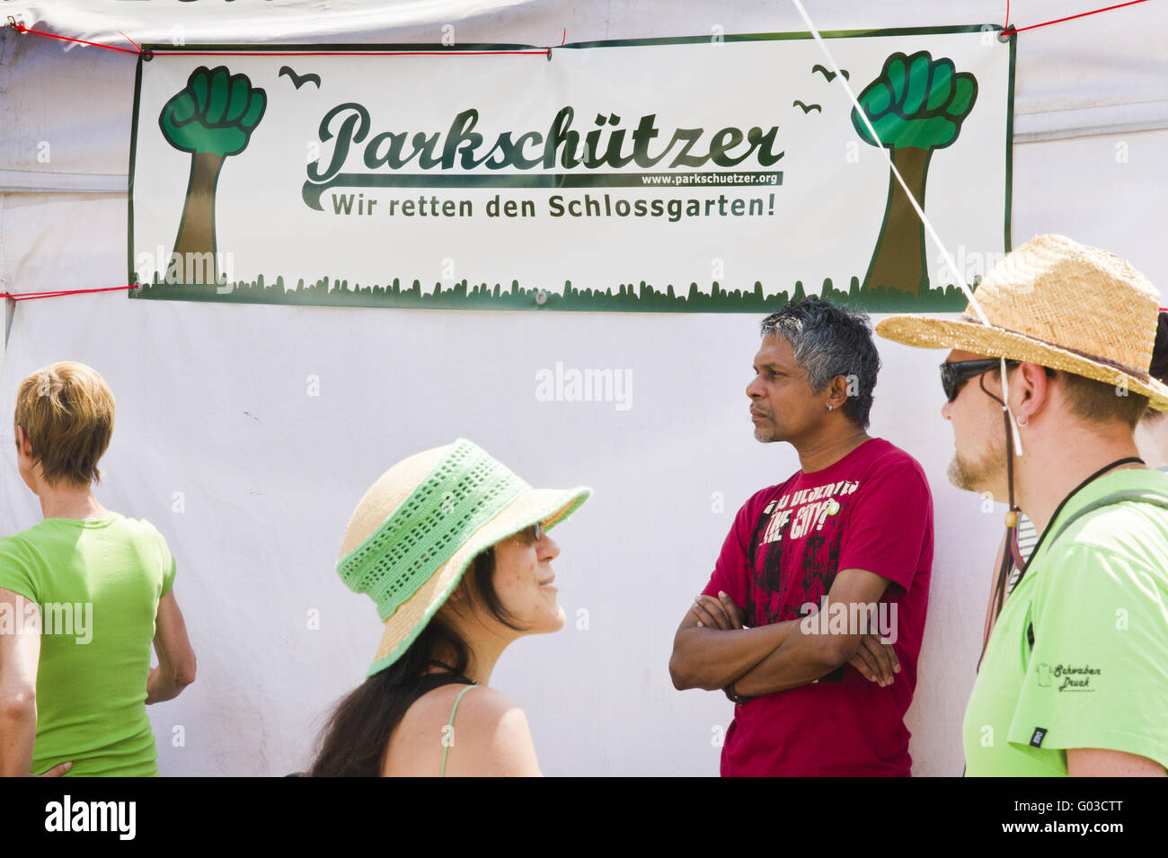 park protectors, we will save the schlossgarten Stock Photo