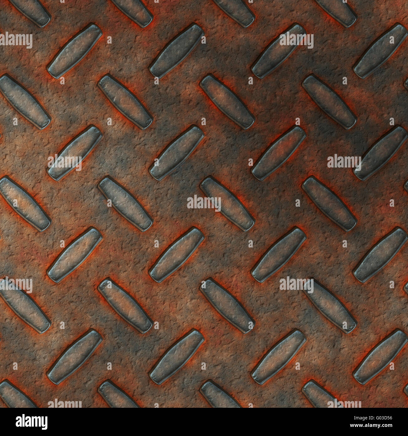 Abstract generated rust metal diamond plate background Stock Photo - Alamy