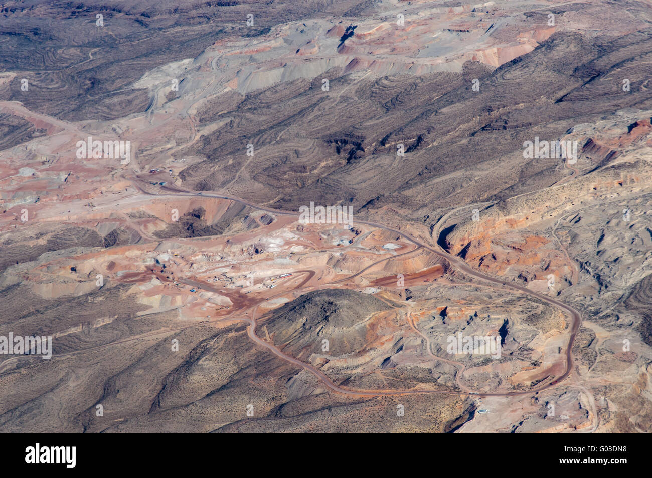 Aerial view of the Blue Diamond Hill mine.  Las Vegas, Nevada Stock Photo