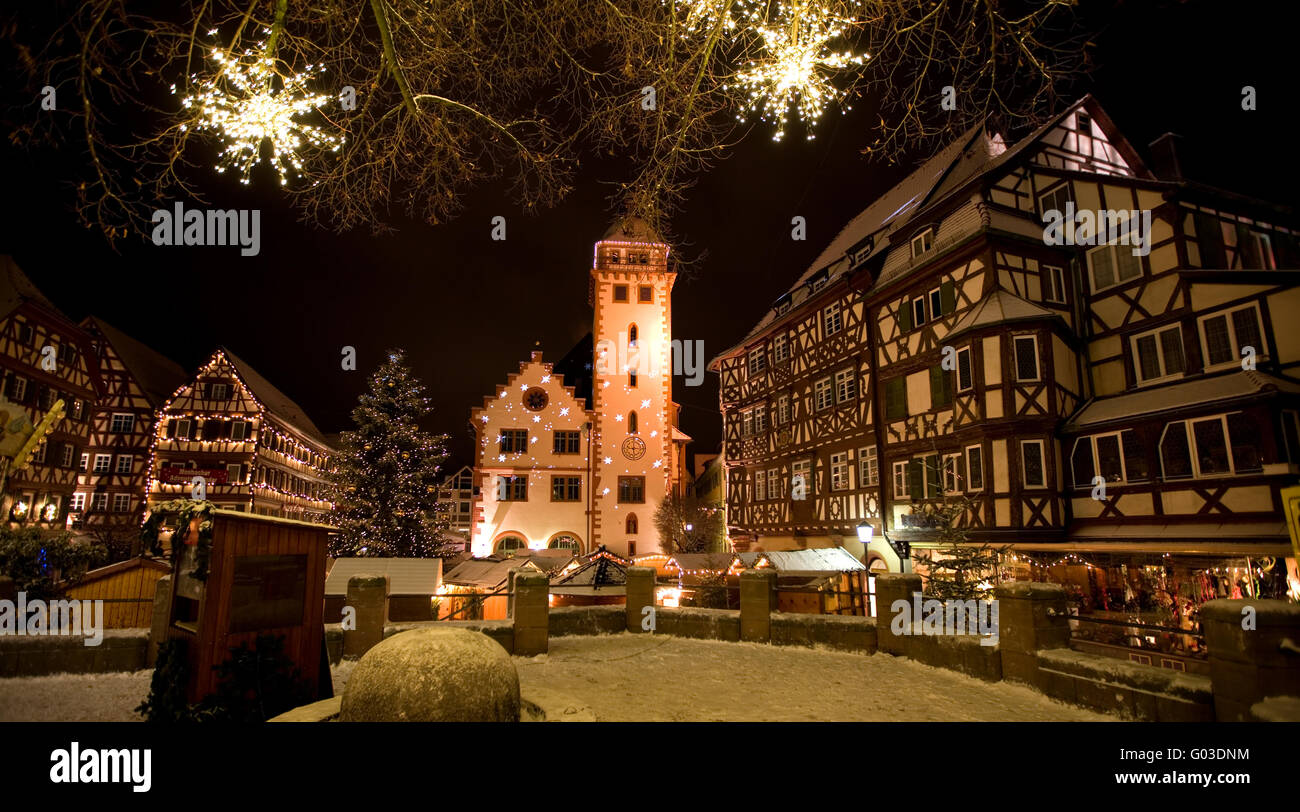 Mosbach, the old town decorated for Christmas Stock Photo - Alamy