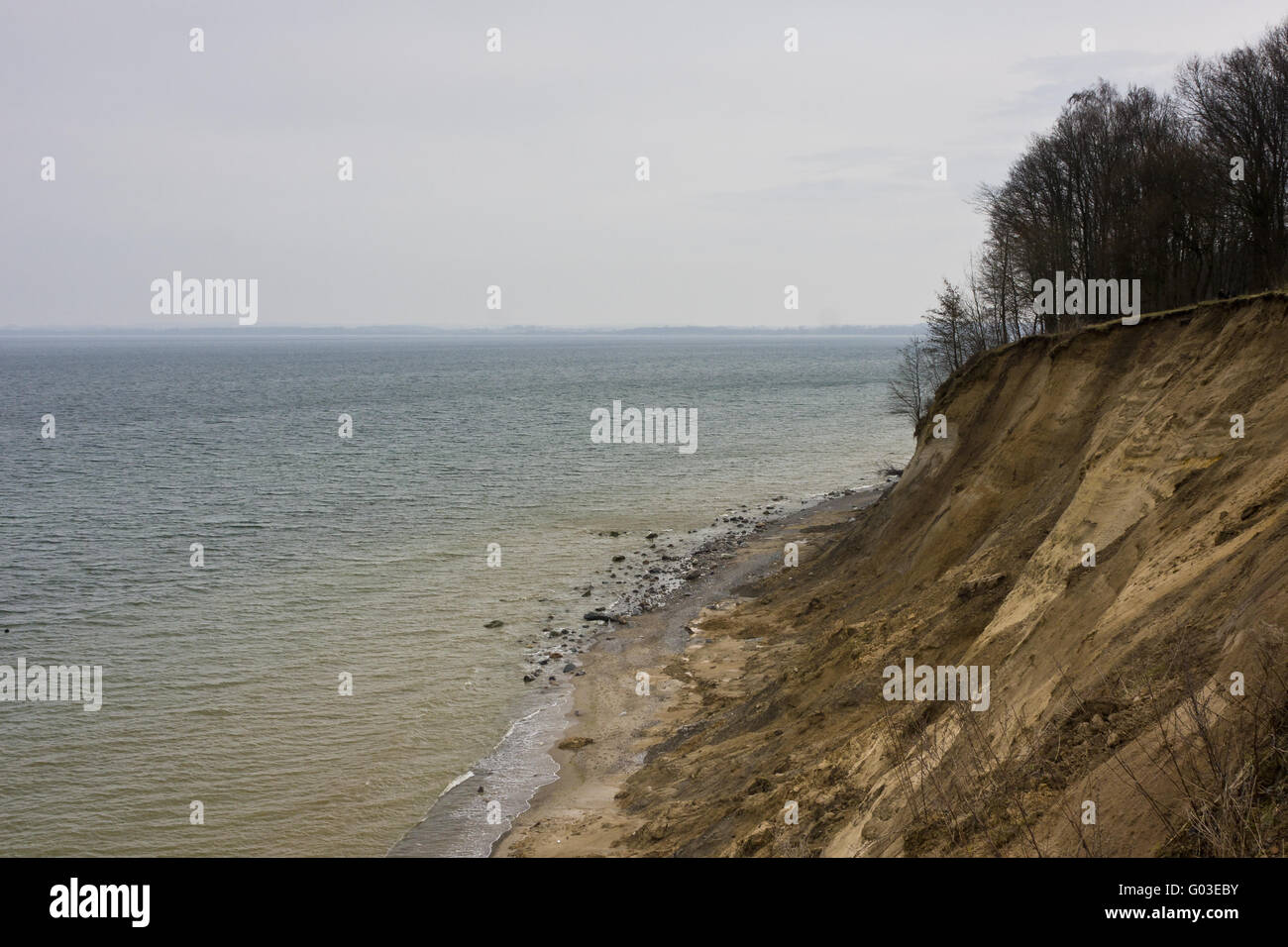 Brodtener steep bank into the Bay of Luebeck Stock Photo