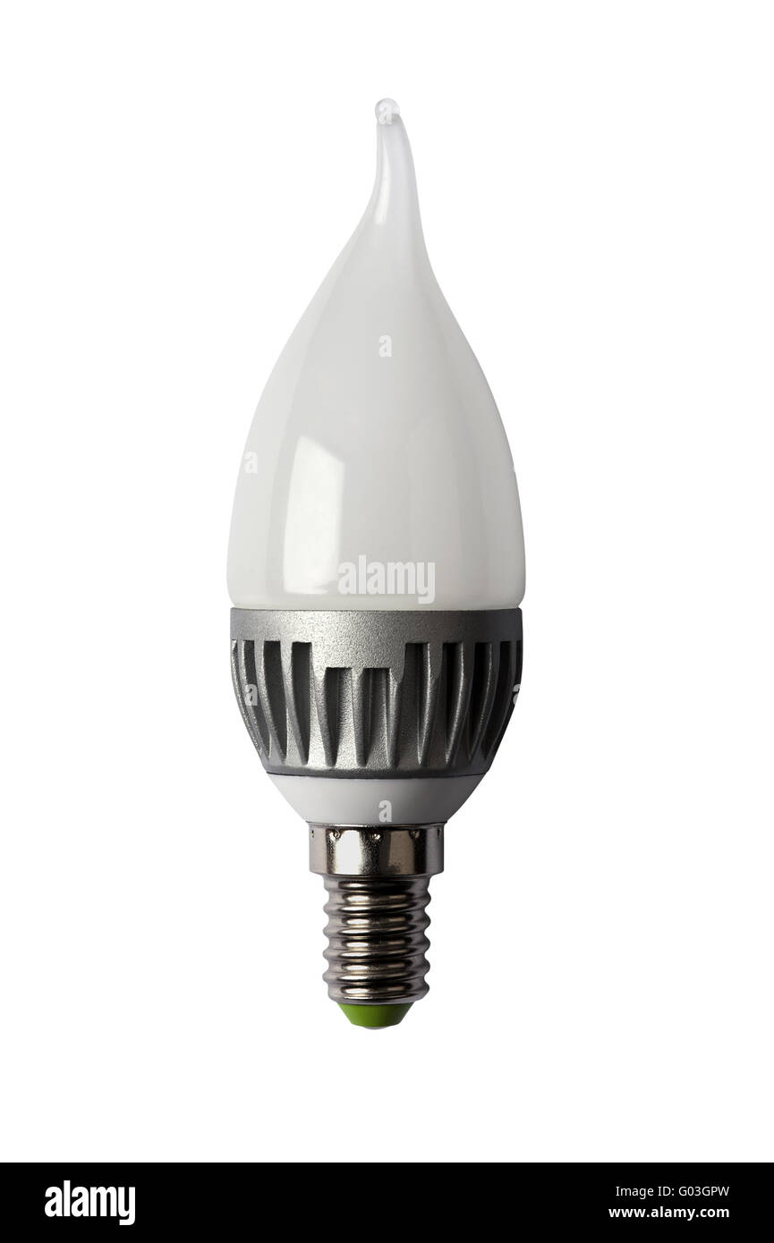 LED energy safing bulb. CA37 E14. Isolated object Stock Photo
