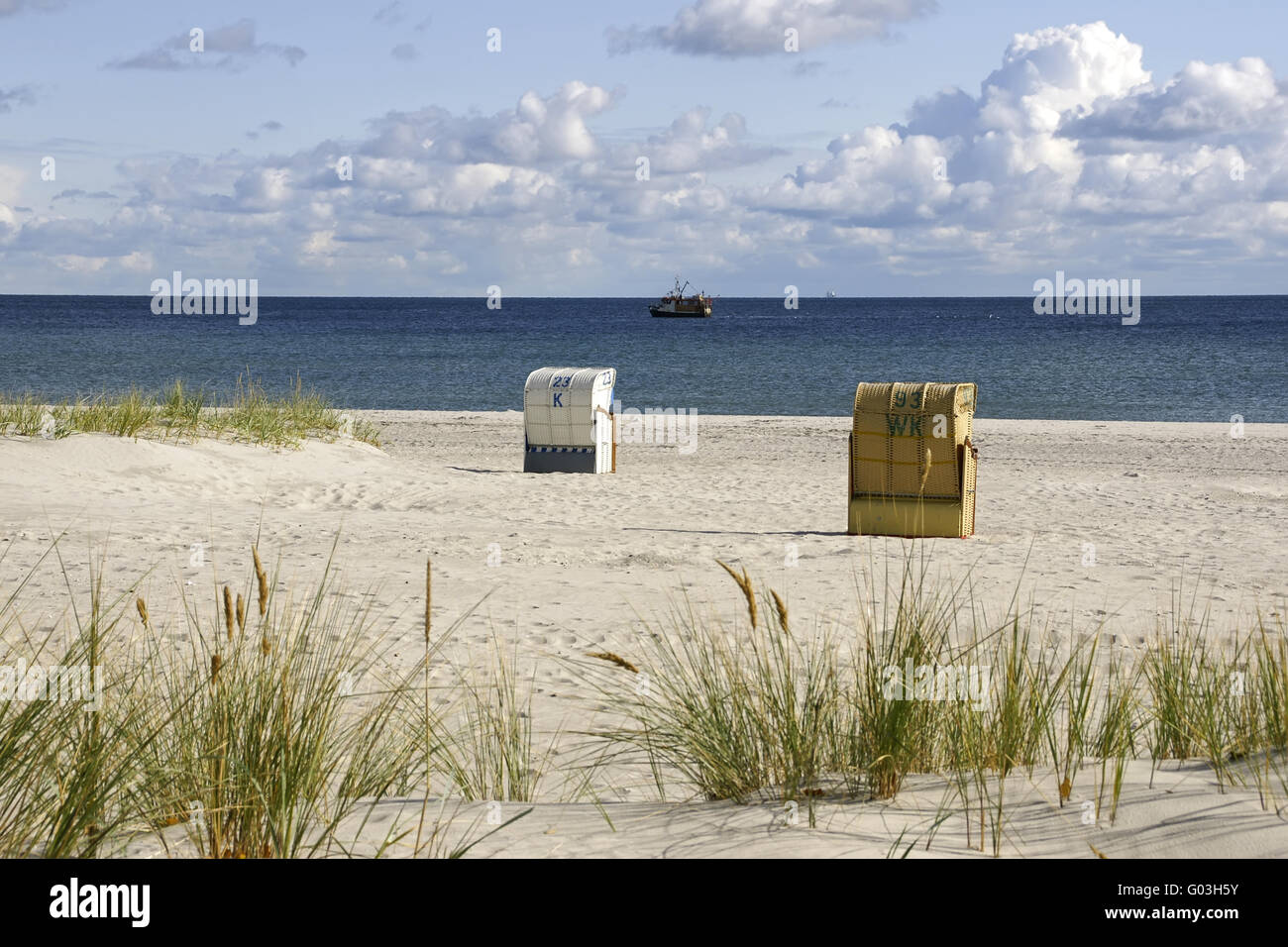 On the beach of Grömitz, Baltic Sea, Germany Stock Photo
