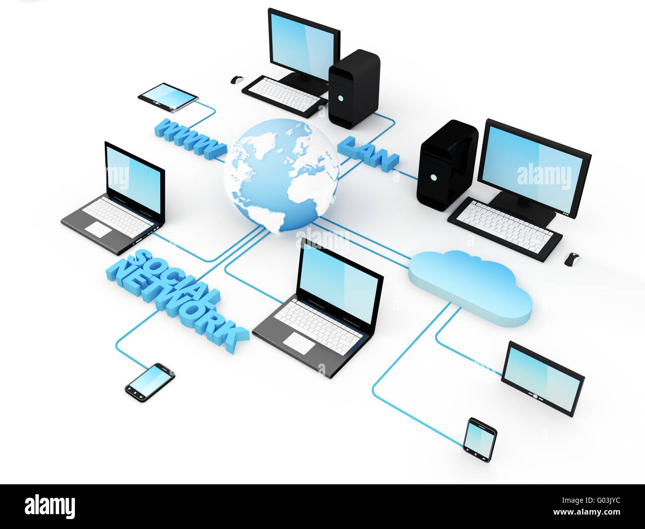 Network conceptual Cut Out Stock Images & Pictures - Alamy