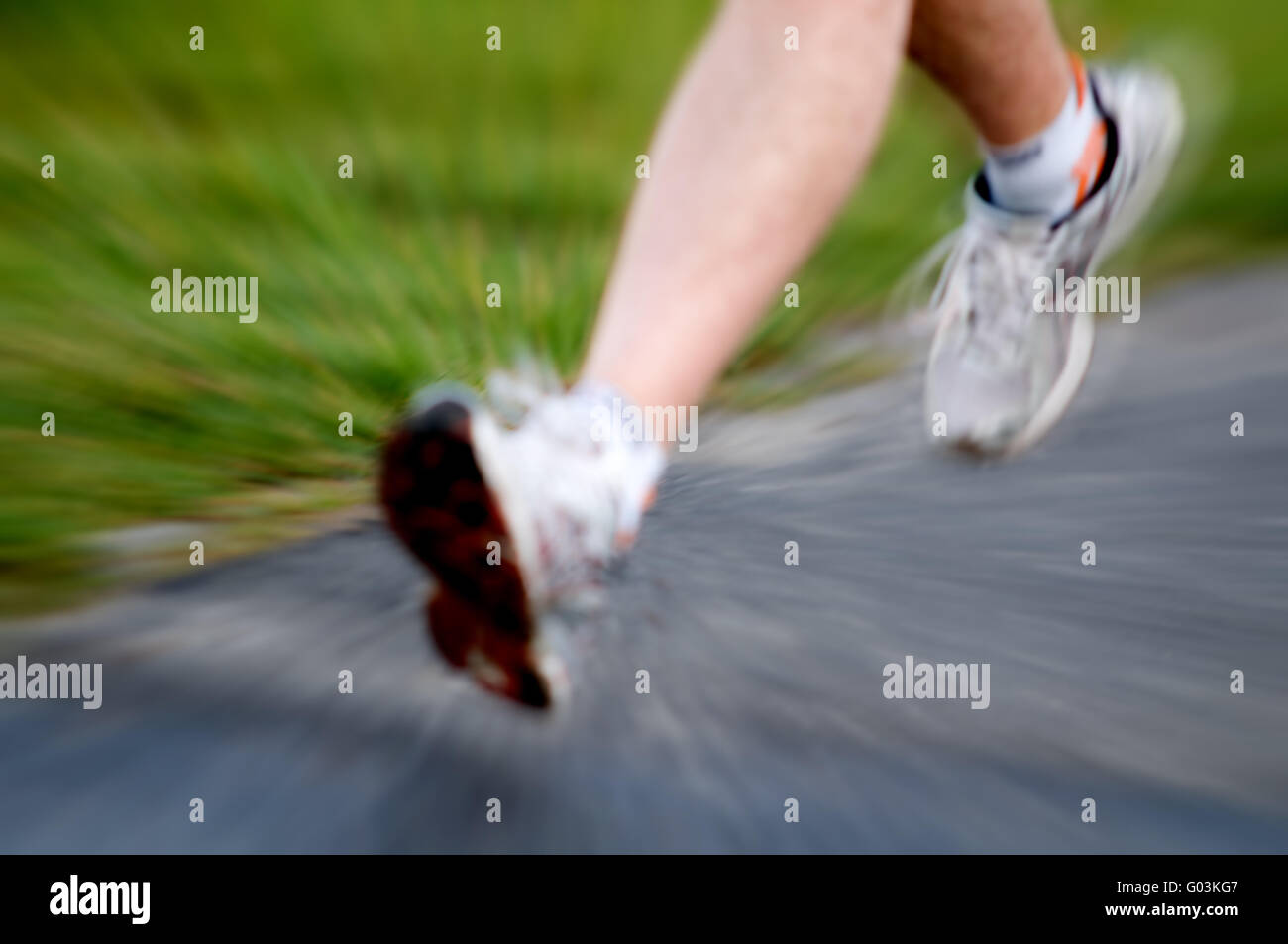 Man running active lifestyle concept. Motion blurred Stock Photo