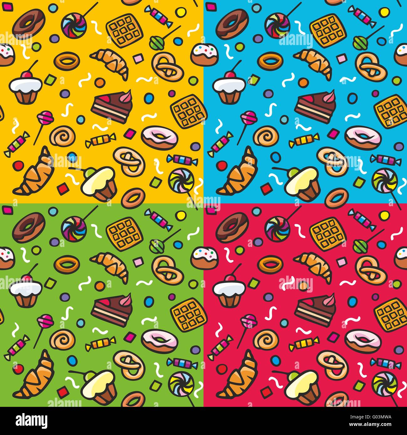 Seamless pattern: Sweets Stock Photo - Alamy