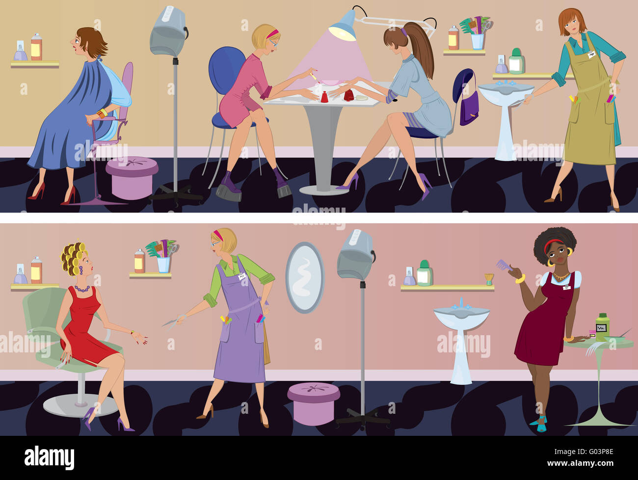 Beauty salon workers are waiting for clients Stock Photo Alamy