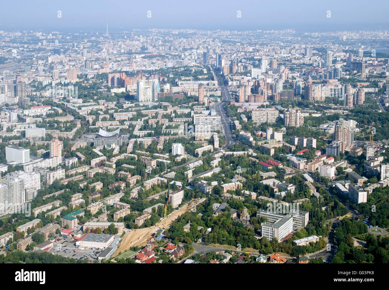 Kyiv city - aerial view. Stock Photo