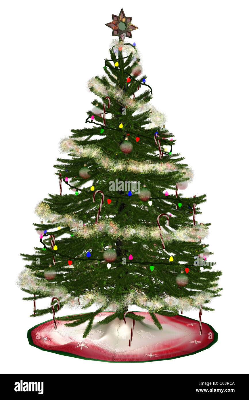 a beautiful Christmas tree - isolated on white Stock Photo - Alamy