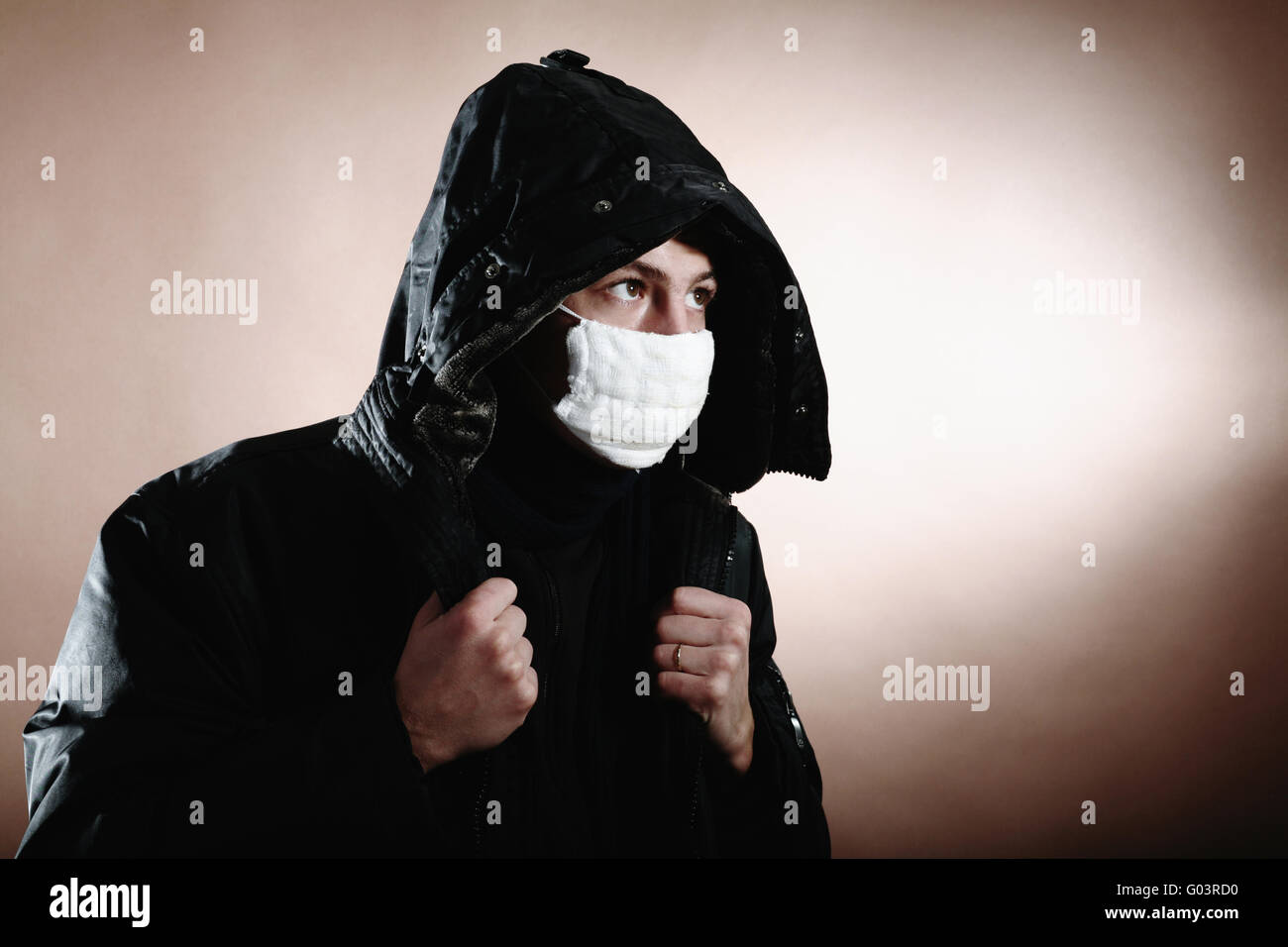 In protective mask Stock Photo