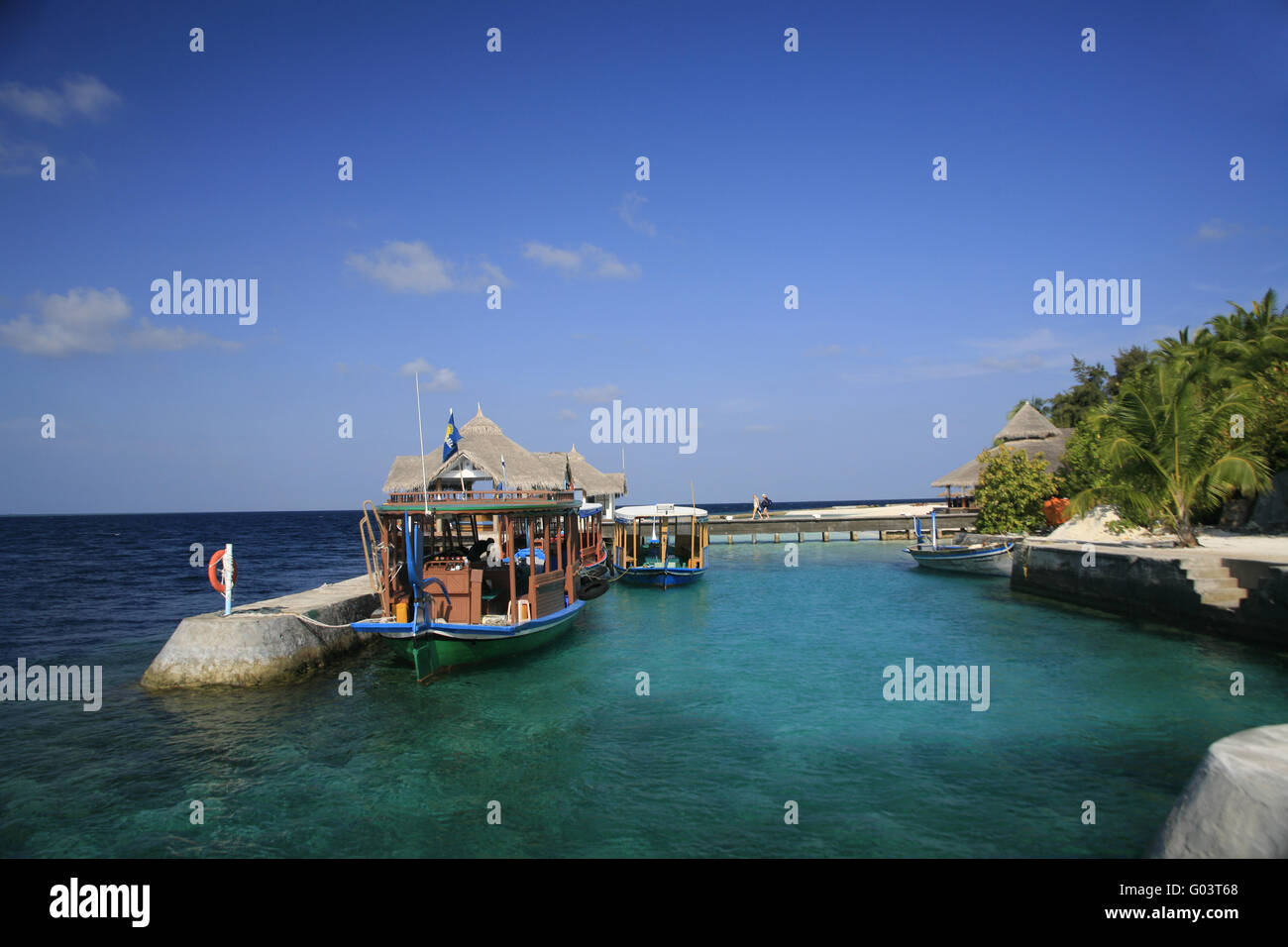Malediveninsel Ellaidhoo, Maldivian island Stock Photo