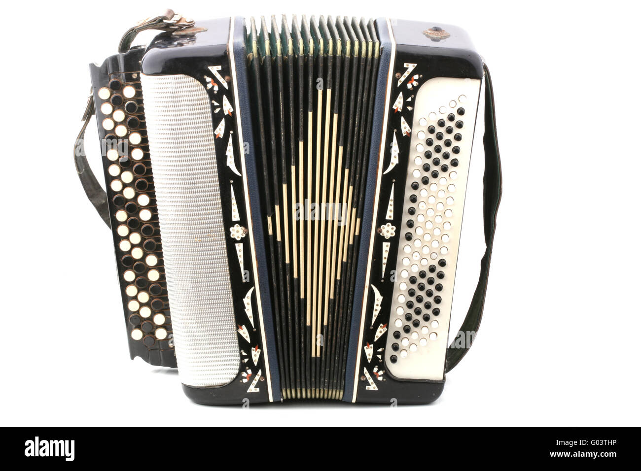 Old russian accordion closeup isolated Stock Photo Alamy