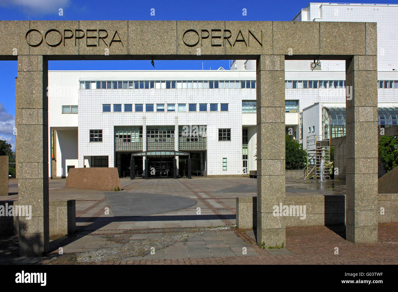 Entrance to the Opera House, Helsinki, Finland Stock Photo