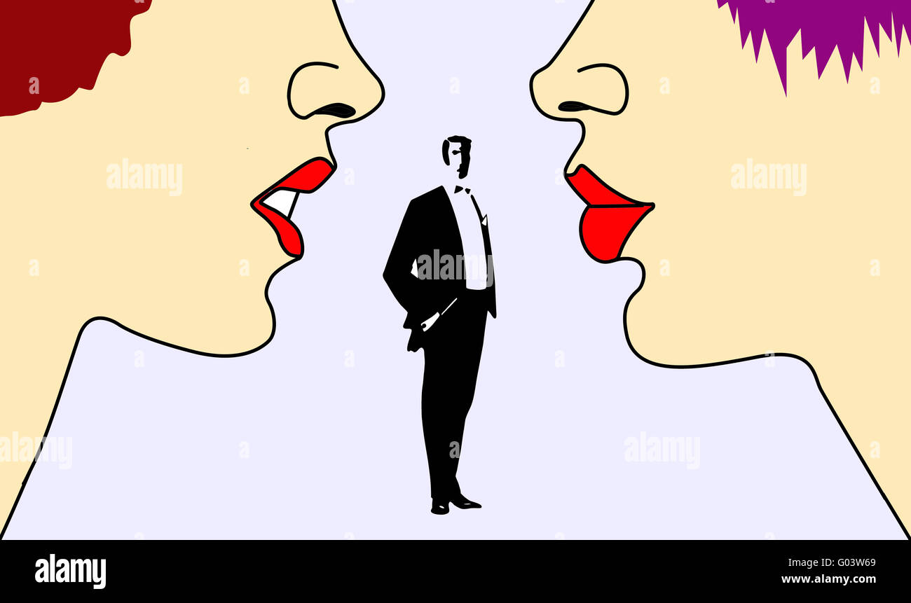 vector silhouette two womans on white background Stock Photo - Alamy