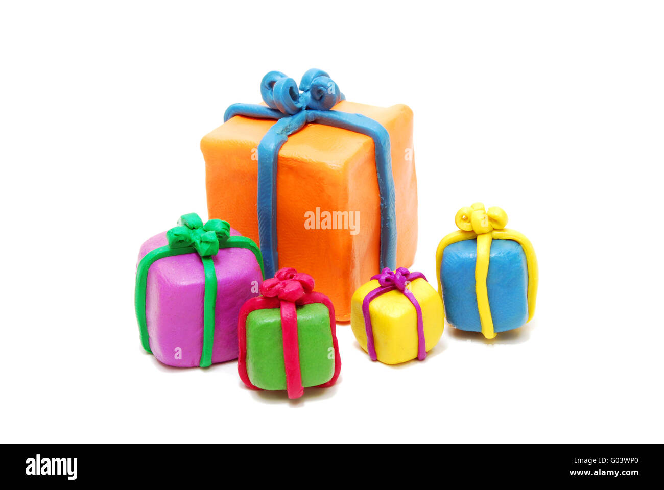 Heap of Various Multi Colored New Year Gifts Isola Stock Photo