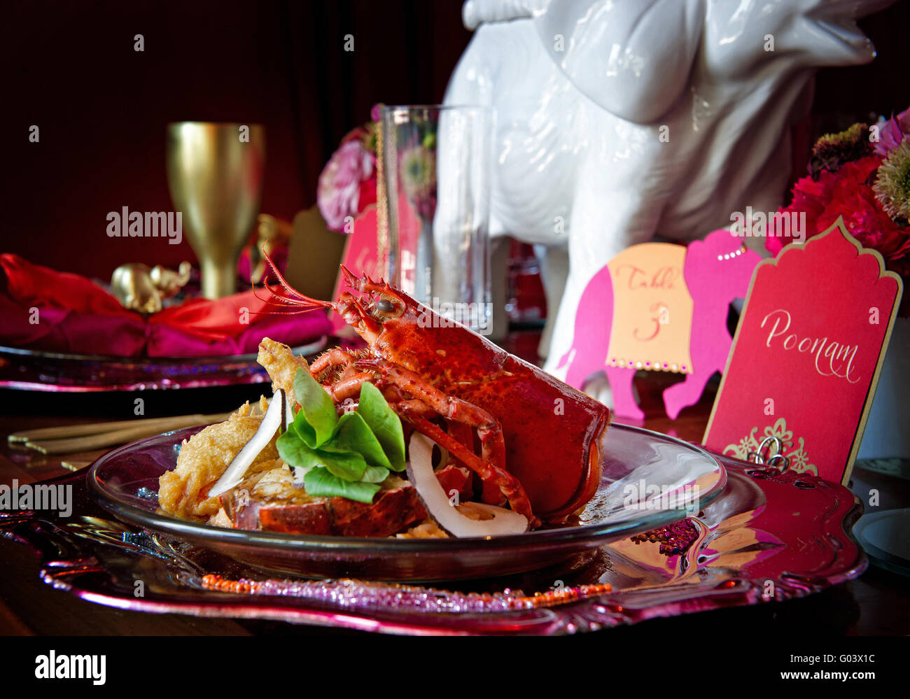 Gourmet Lobster Dinner Stock Photo Alamy