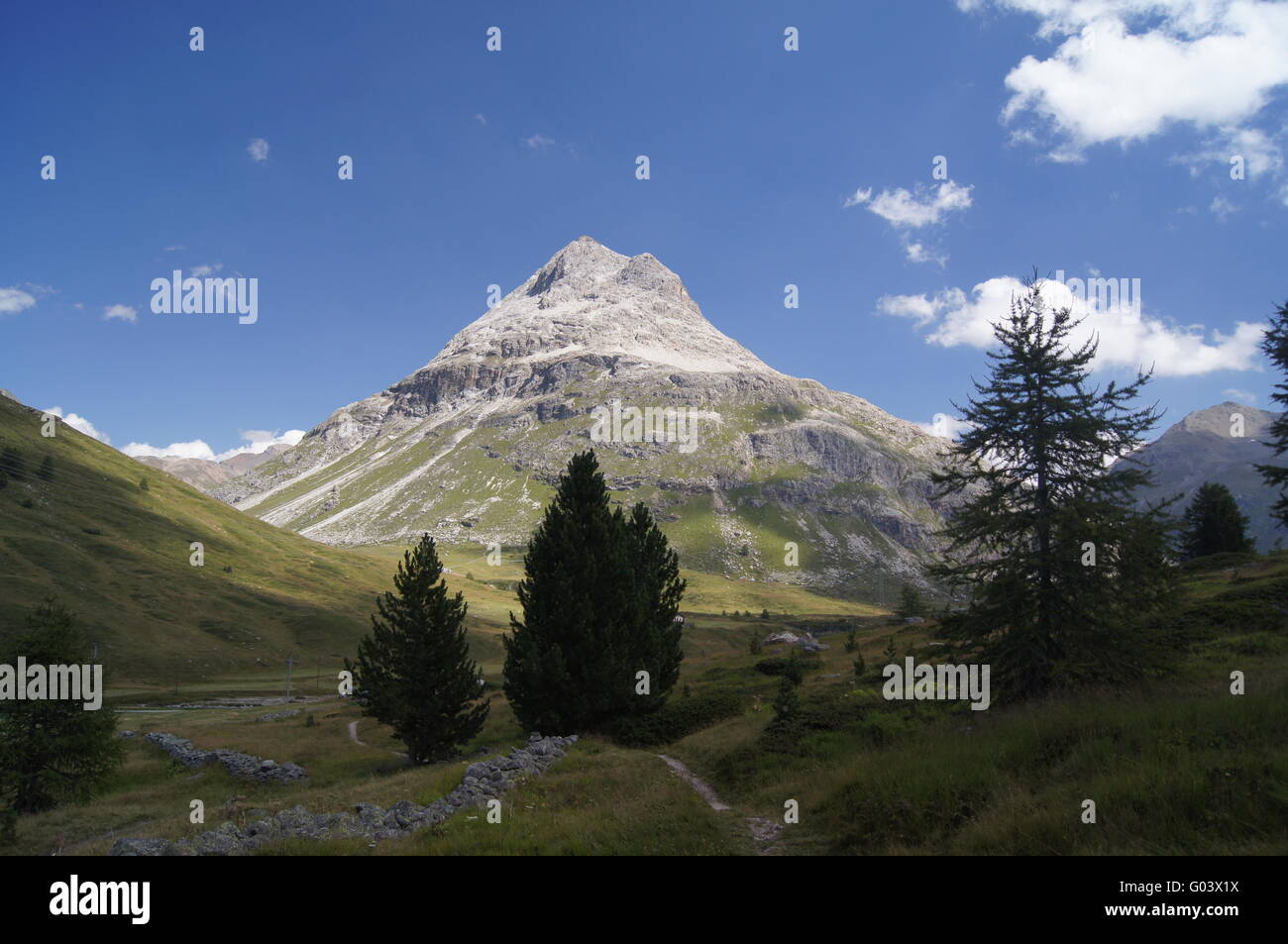 Big mountain in Bernina Stock Photo