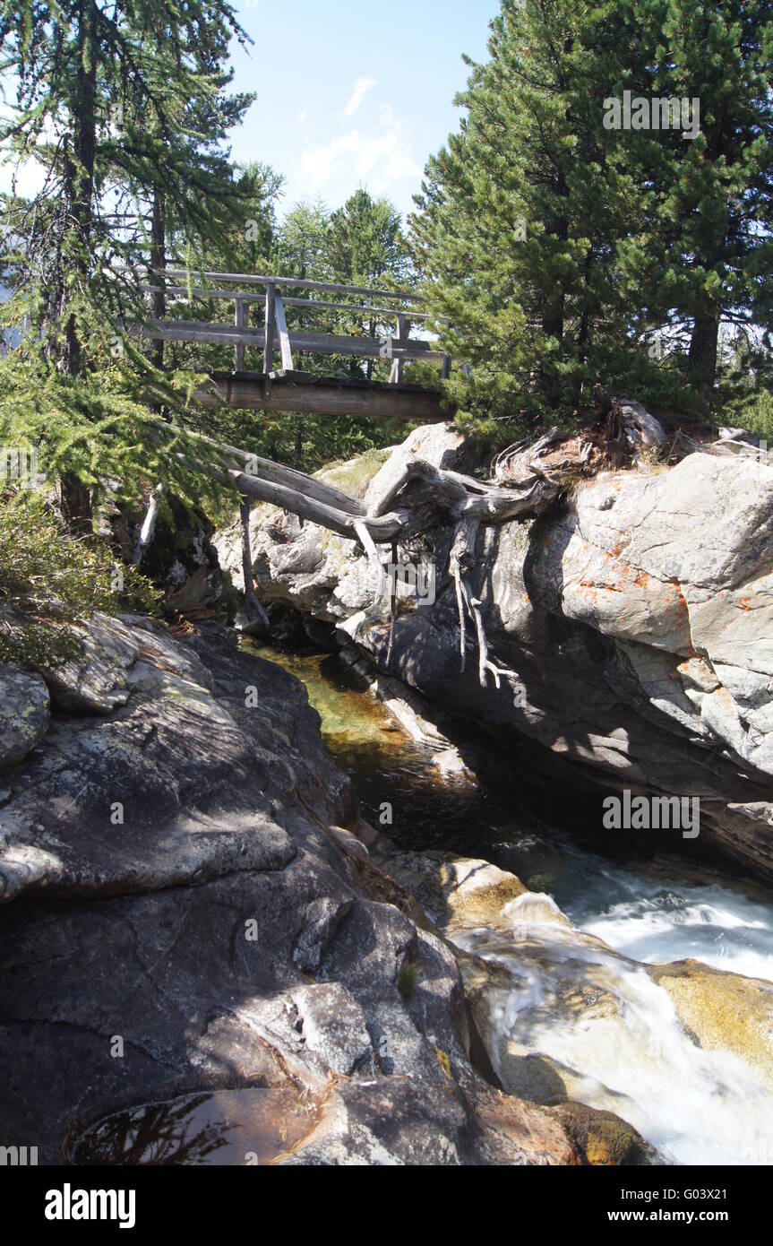 Mountain Creek in Bernina Stock Photo