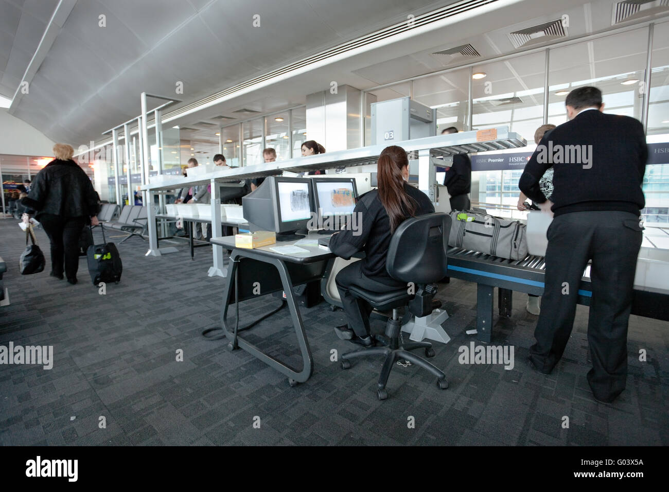 Airport security check at gate Stock Photo