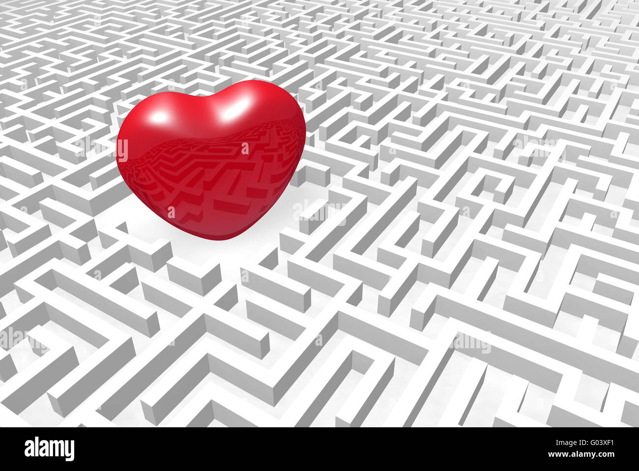 Heart into labyrinth Stock Photo - Alamy