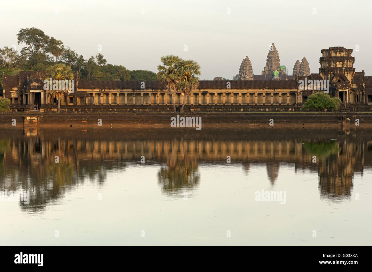 Angkor Wat temple complex in the evening light Stock Photo