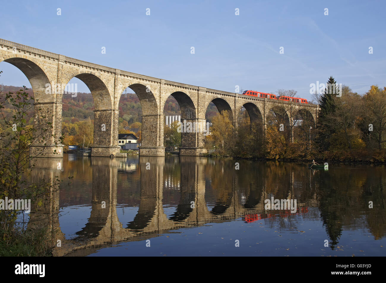 Railroad bridge Ruhr Viadukt, Herdecke, Germany Stock Photo