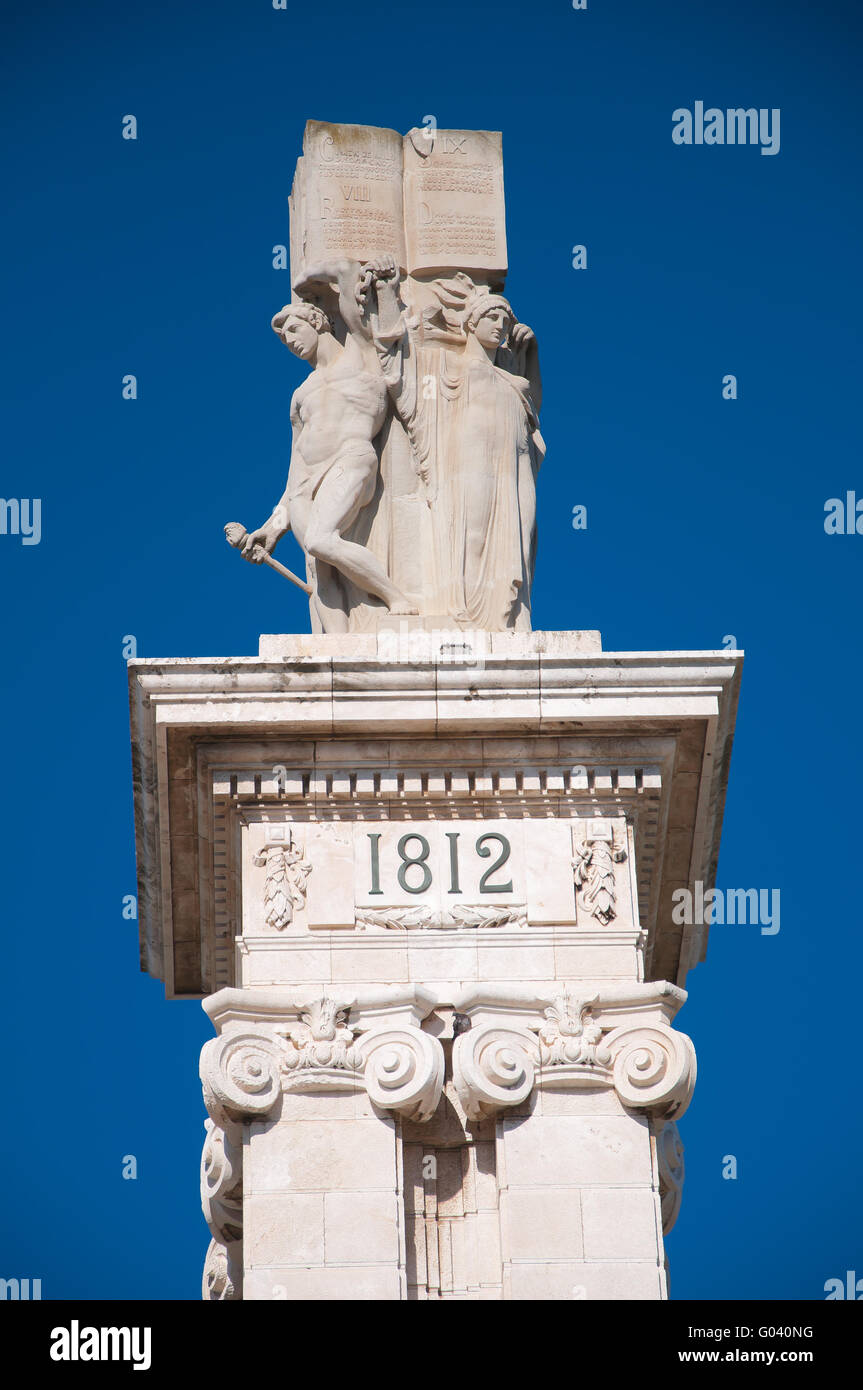 Commemoration of the first Spanish constitution, promulgated in Cadiz. March 19, 1812 Stock Photo