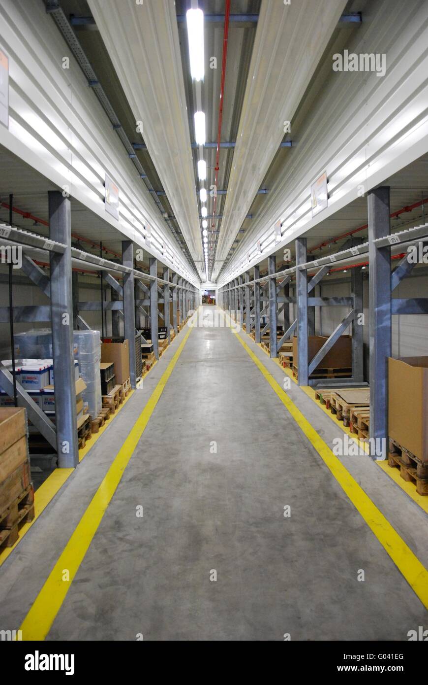 shelves in the warehouse: logistics Stock Photo