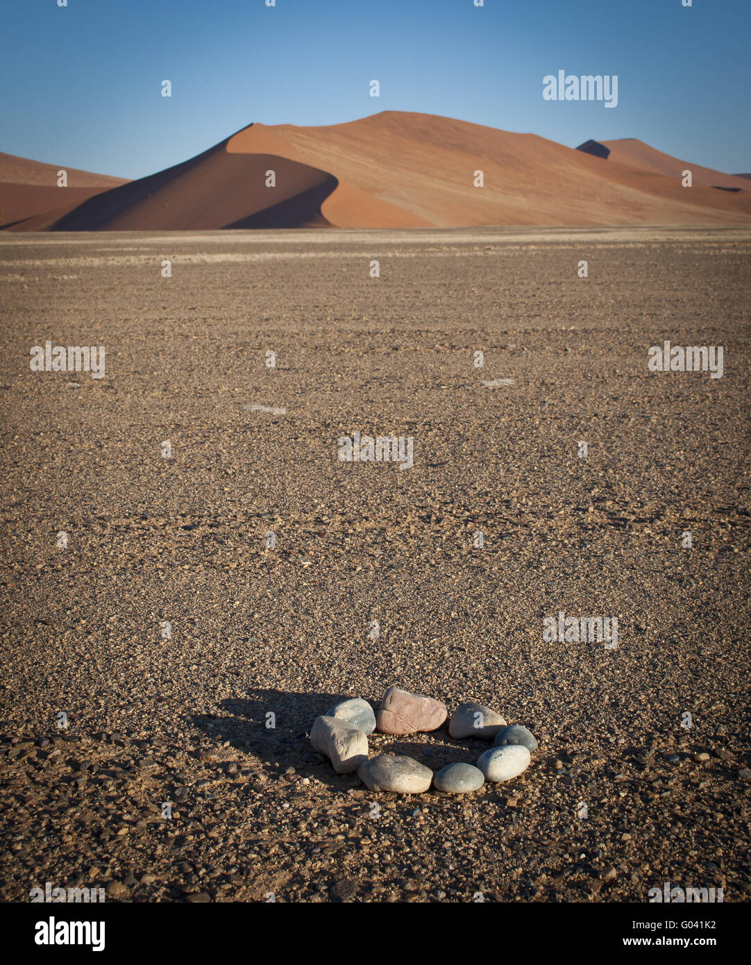 stone circle at the dune Stock Photo