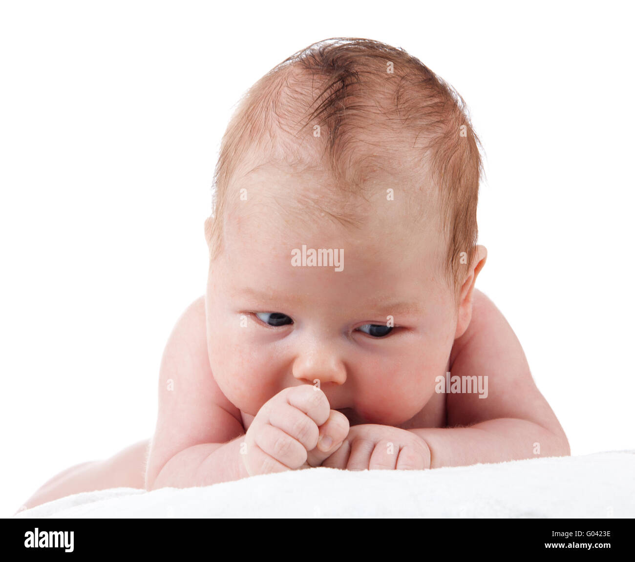 portrait of adorable baby. beautiful baby boy on w Stock Photo - Alamy