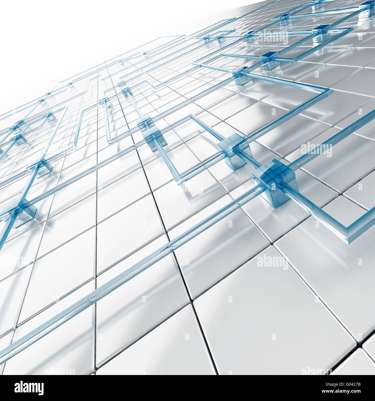 Abstract background from white metal big and blue Stock Photo - Alamy