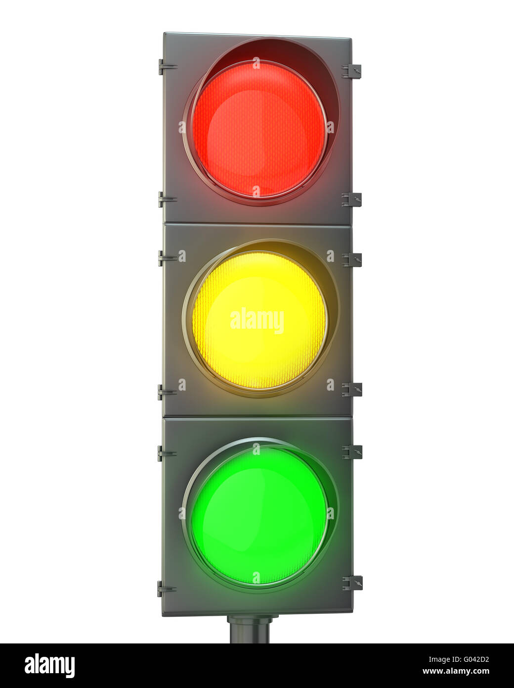 Traffic with yellow and green lights Stock Alamy