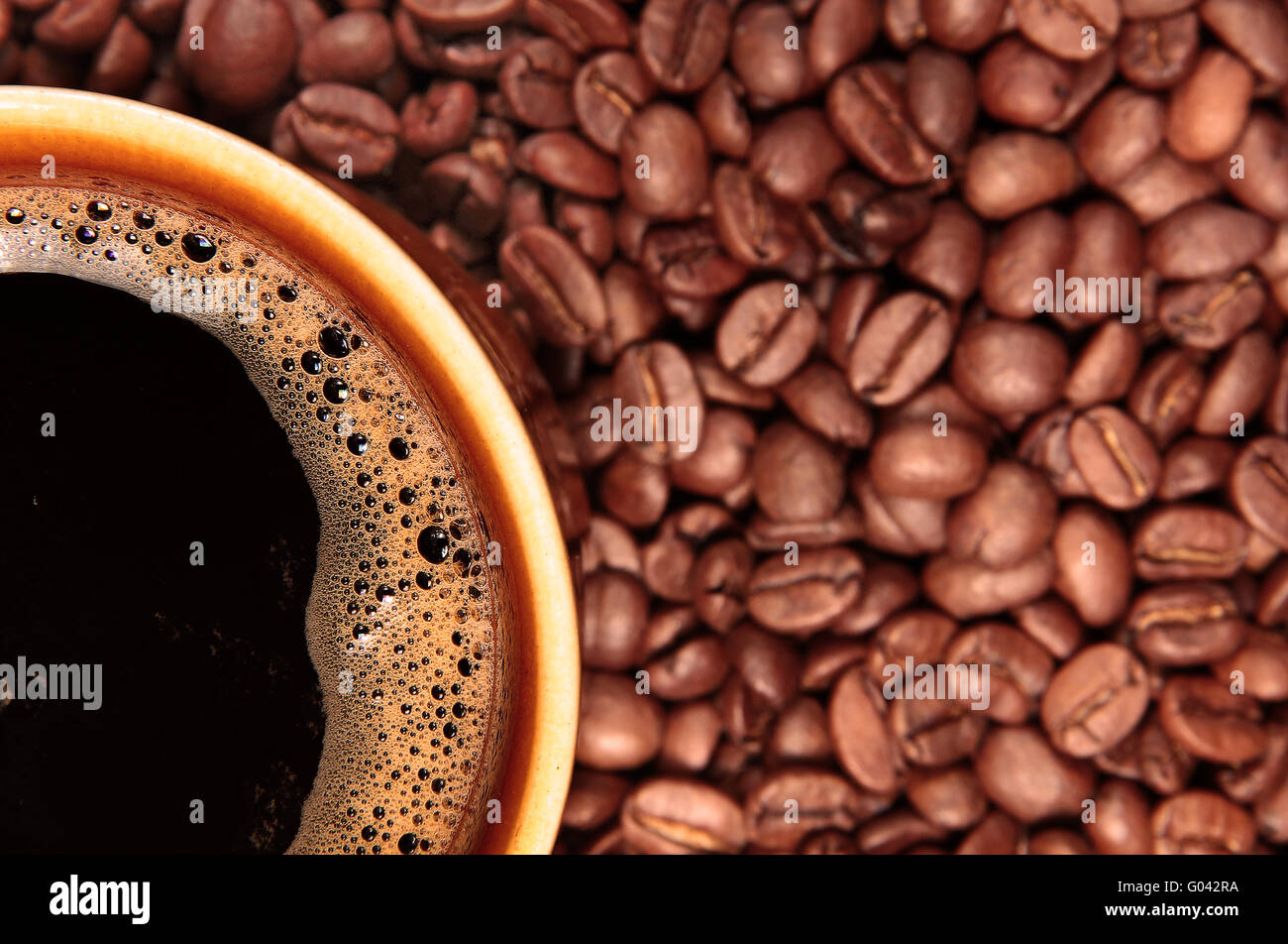 Coffee cup and beans, Stock Photo