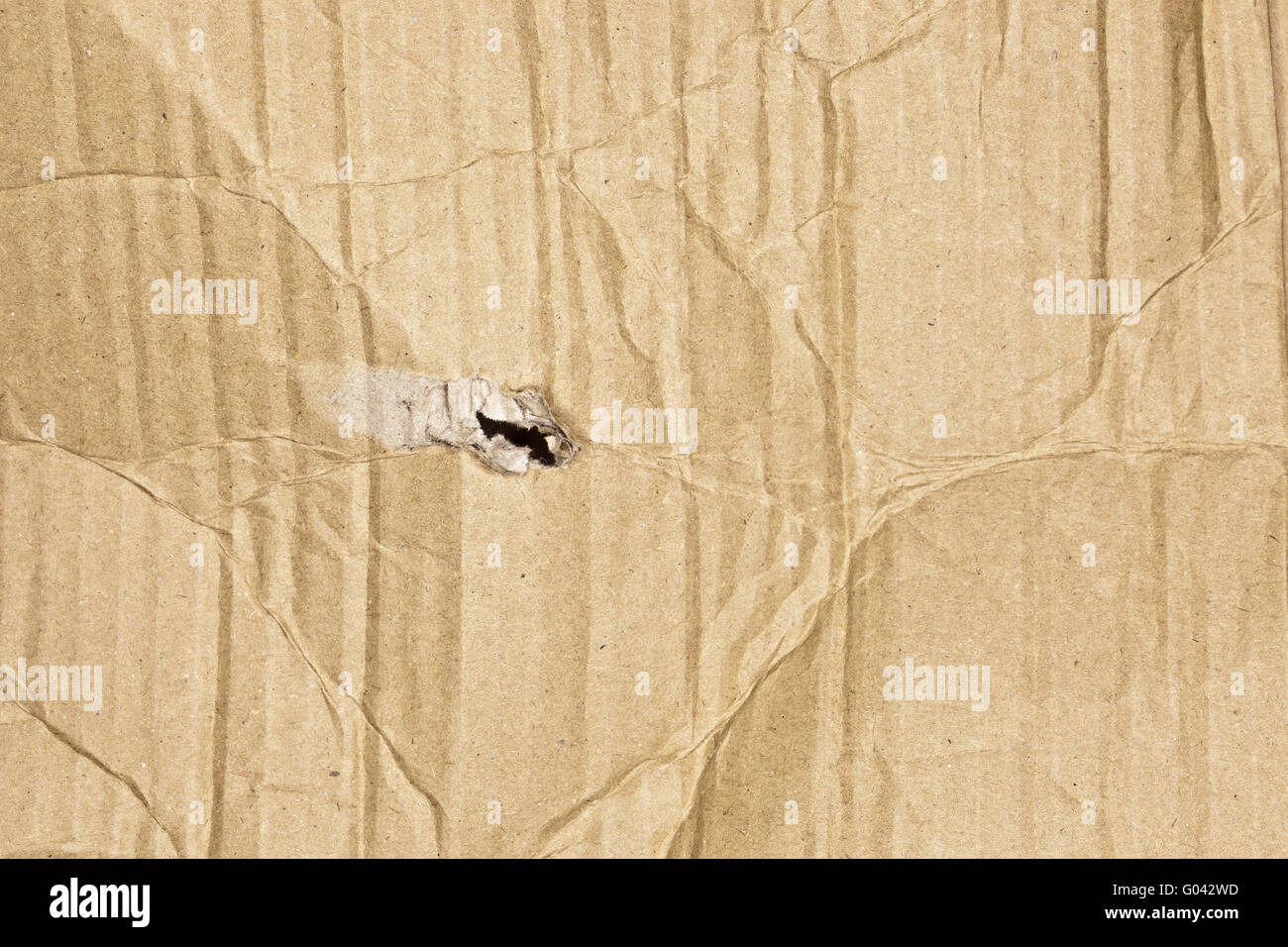 Brown corrugated cardboard texture Stock Photo