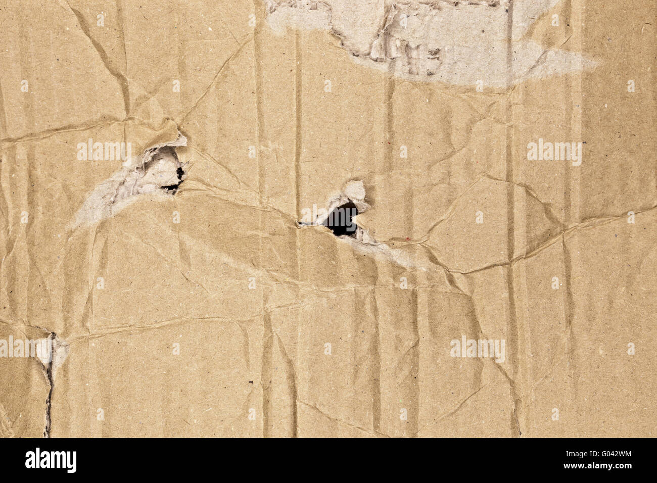 Brown corrugated cardboard texture Stock Photo
