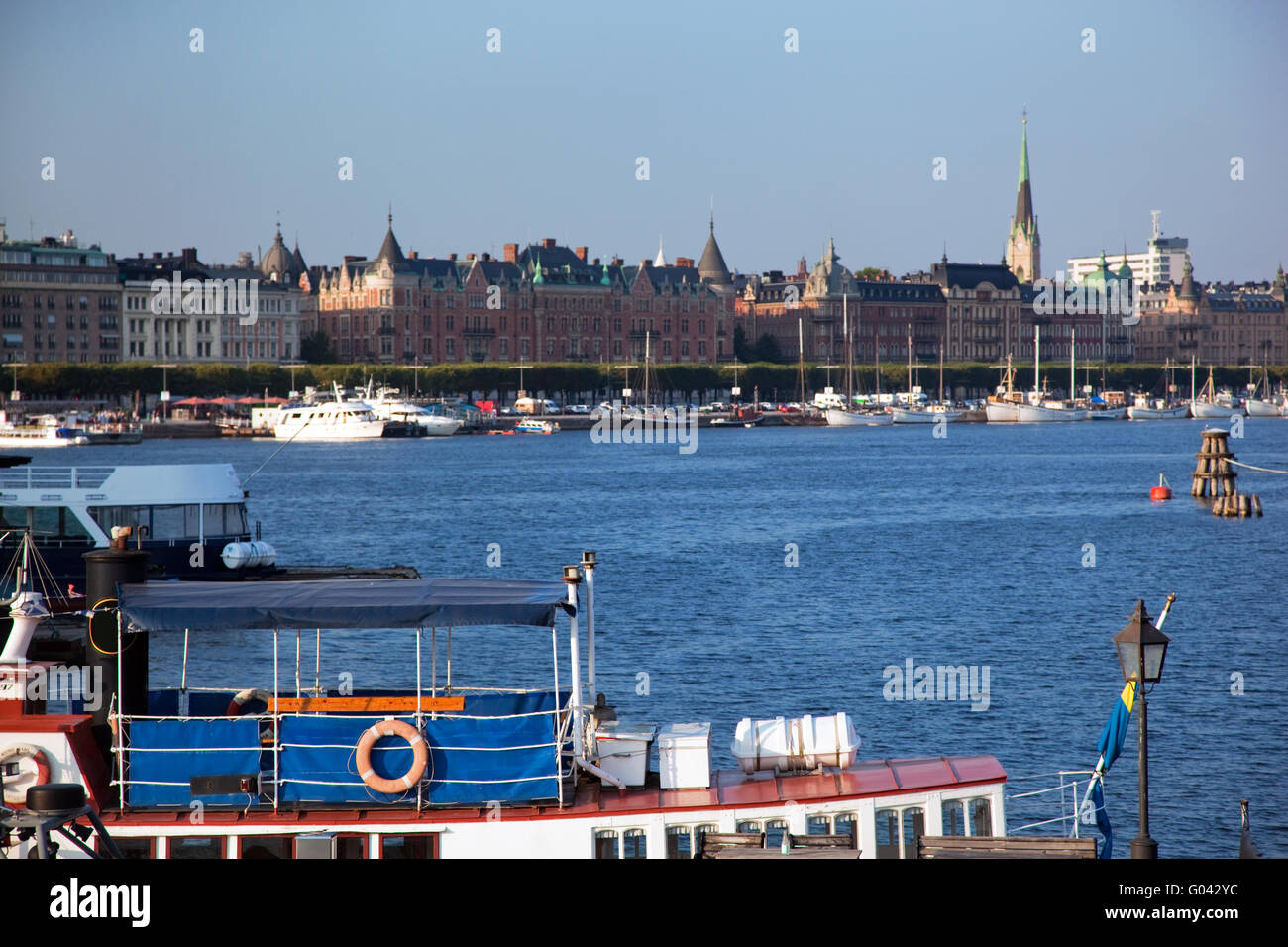 Stockholm, Sweden in Europe. Ship and architecture Stock Photo