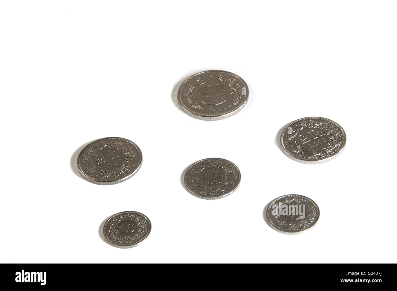swiss coins Stock Photo