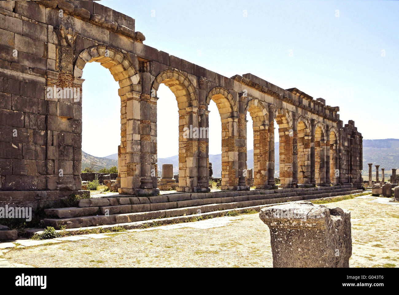 Morocco Volubilis Roman settlement near meknes Stock Photo