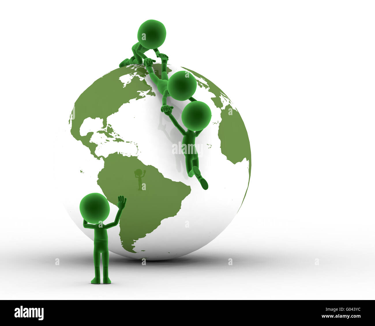 Earth globe conceptual. Helping to get on the peak and other concepts. Environment Stock Photo