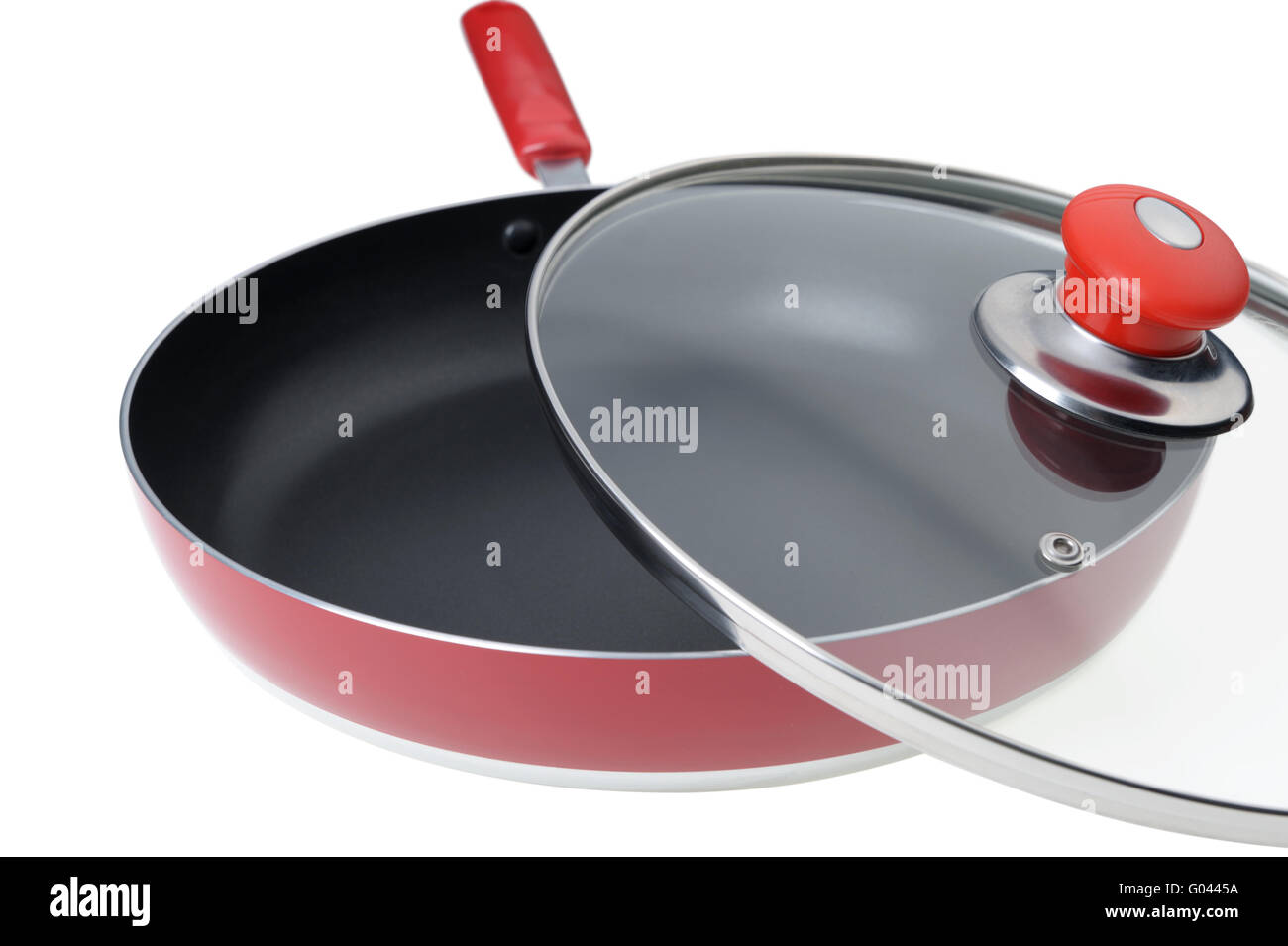 Frying Pan With The Slightly Opened Glass Cover Stock Photo - Download  Image Now - Above, Ajar, Black Color - iStock