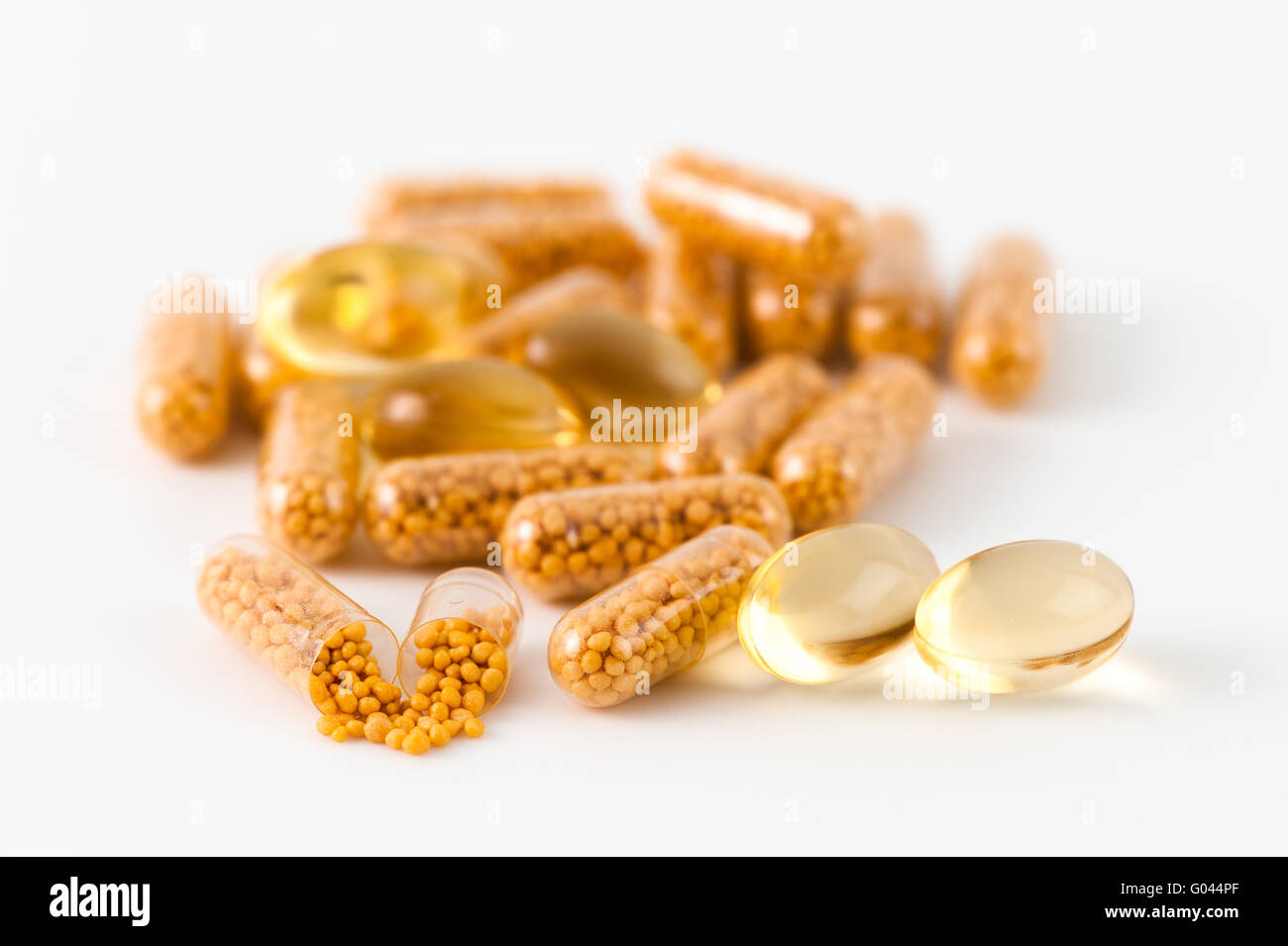 Vitamines and Omega-3 Capsules Stock Photo