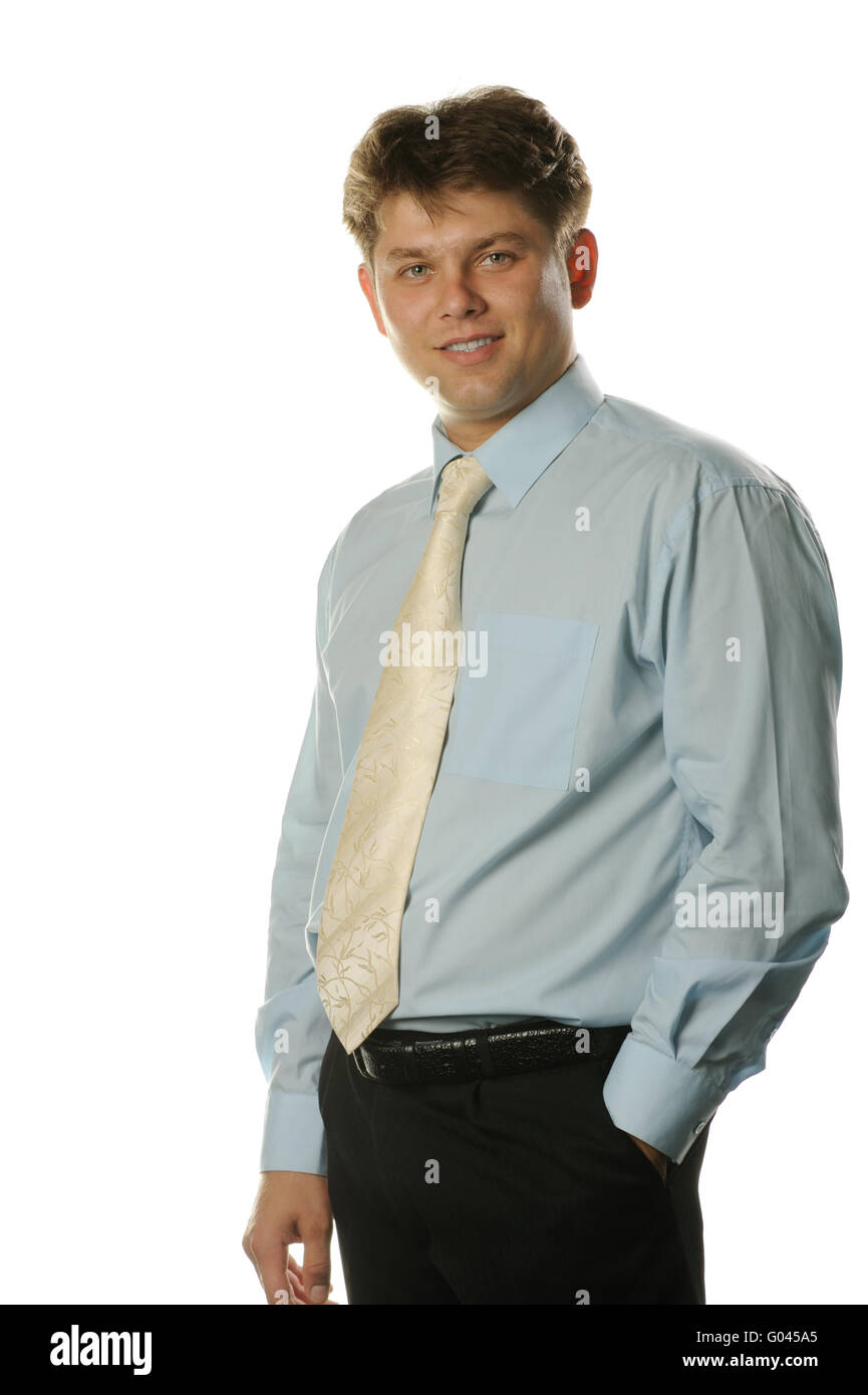 The young businessman isolated on a white background Stock Photo - Alamy
