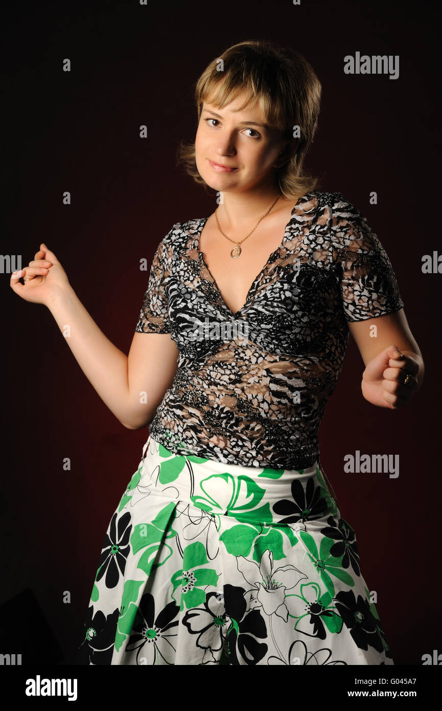 Portrait of the young girl on a black background Stock Photo - Alamy