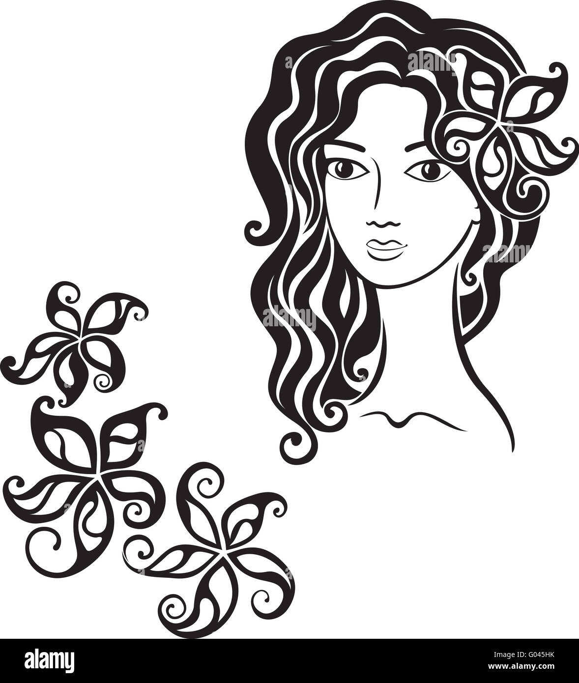 Beautiful girl with flower in her hair Stock Photo Alamy