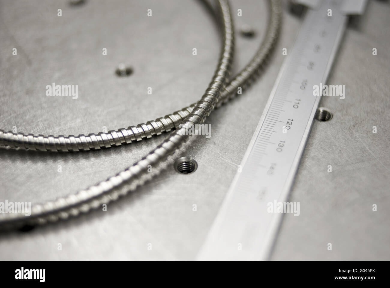 mechanical caliper scale with fiber macro on the s Stock Photo - Alamy