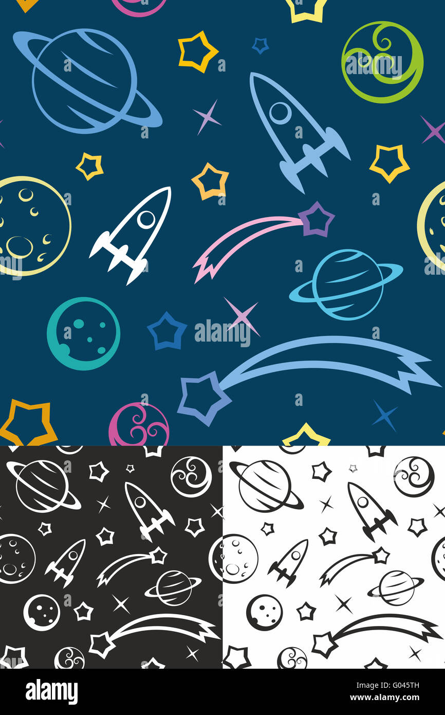 Seamless pattern Space Stock Photo - Alamy