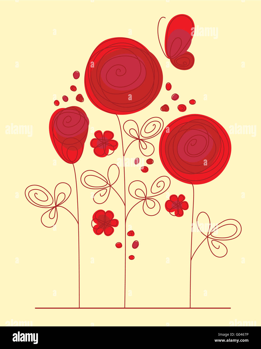Abstract red rose butterfly greeting hi-res stock photography and ...