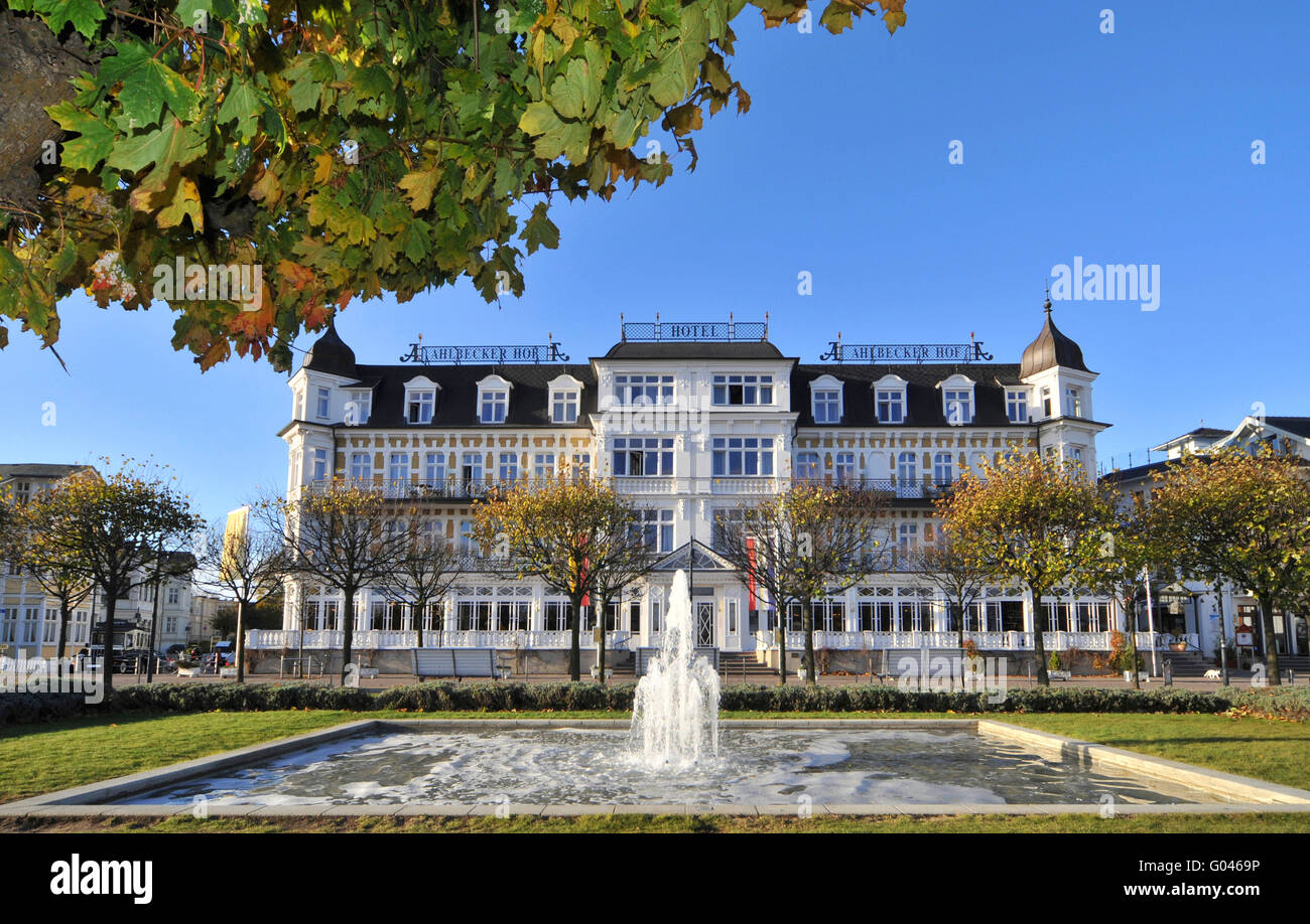 Hotel Ahlbecker Hof, Ahlbeck, Heringsdorf, Usedom, Vorpommern-Greifswald, Mecklenburg-Vorpommern, Germany Stock Photo